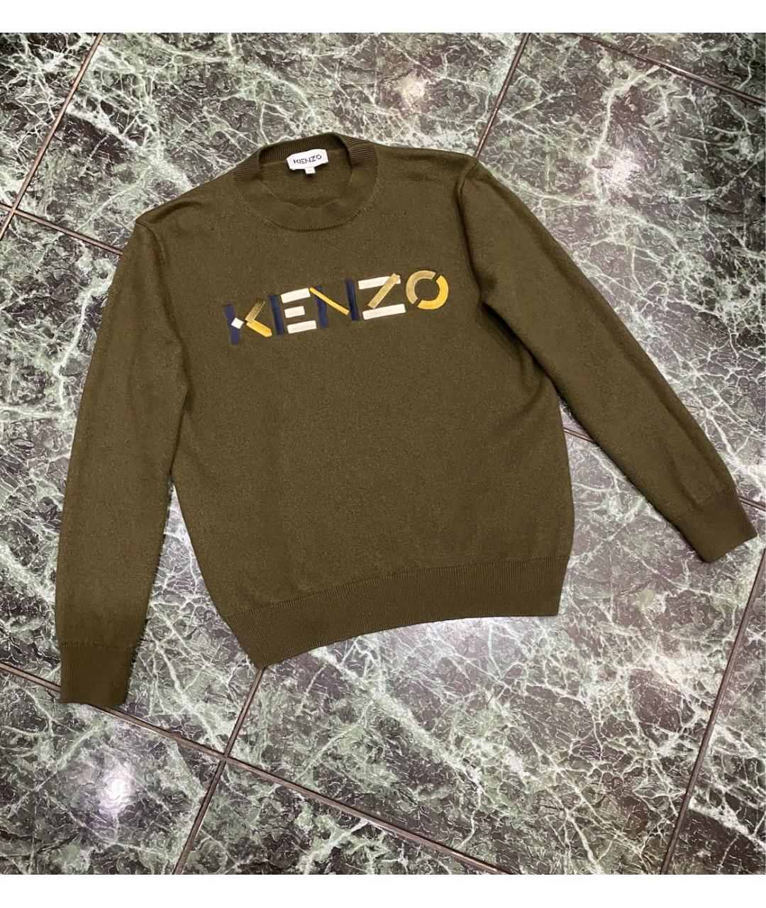 KENZO Зеленый шерстяной джемпер / свитер, фото 7