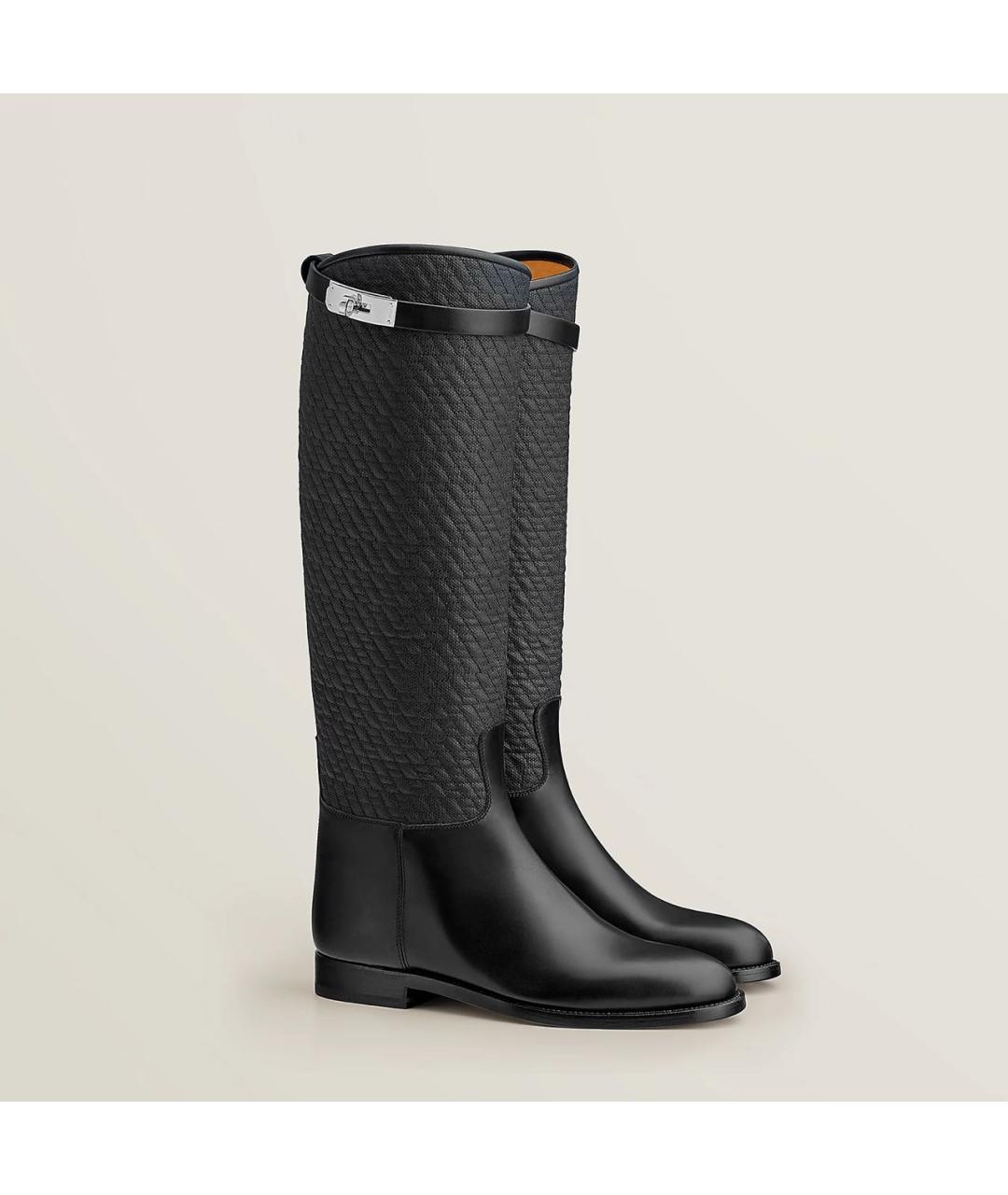 HERMES Черные кожаные сапоги, фото 5