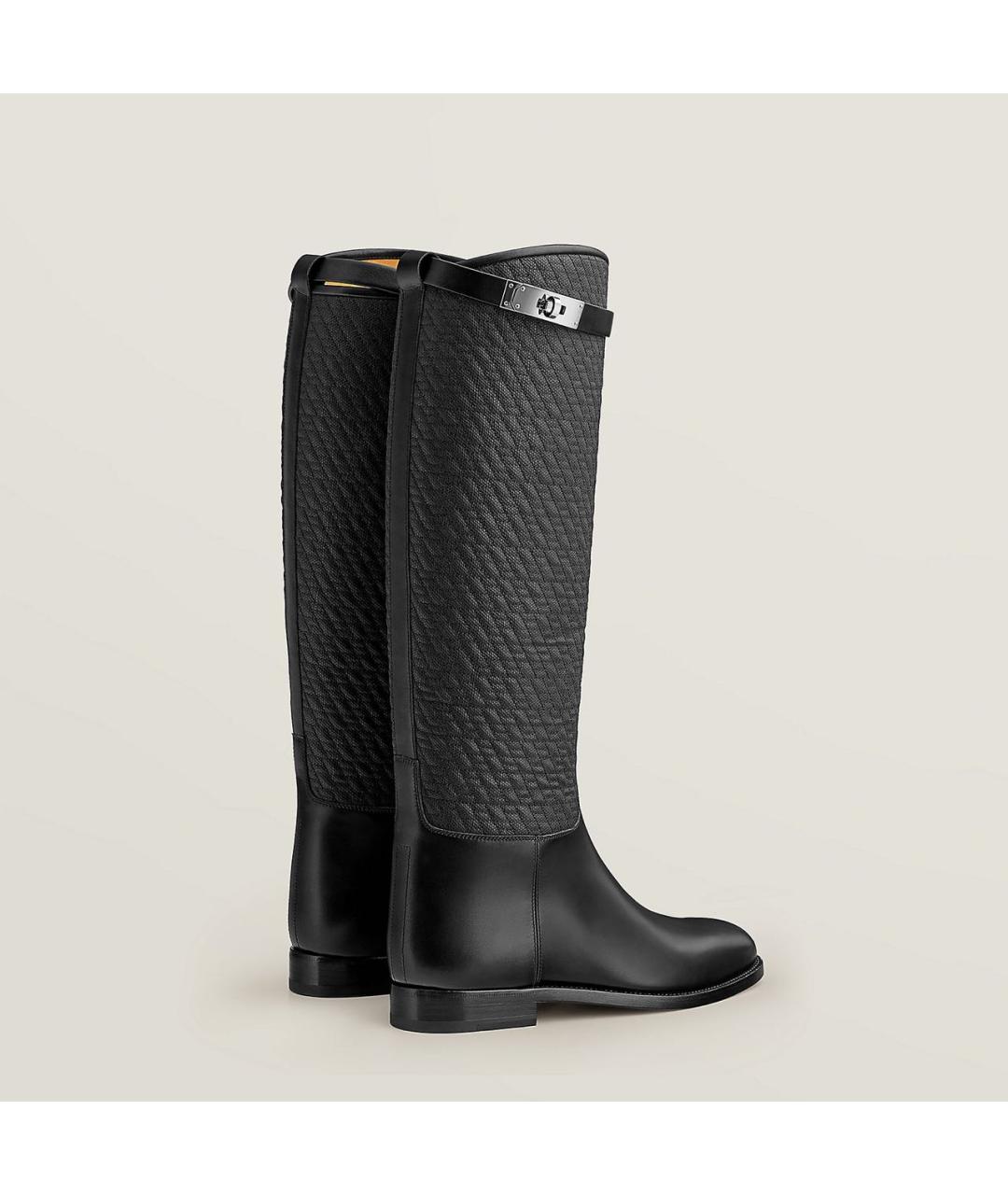 HERMES Черные кожаные сапоги, фото 6