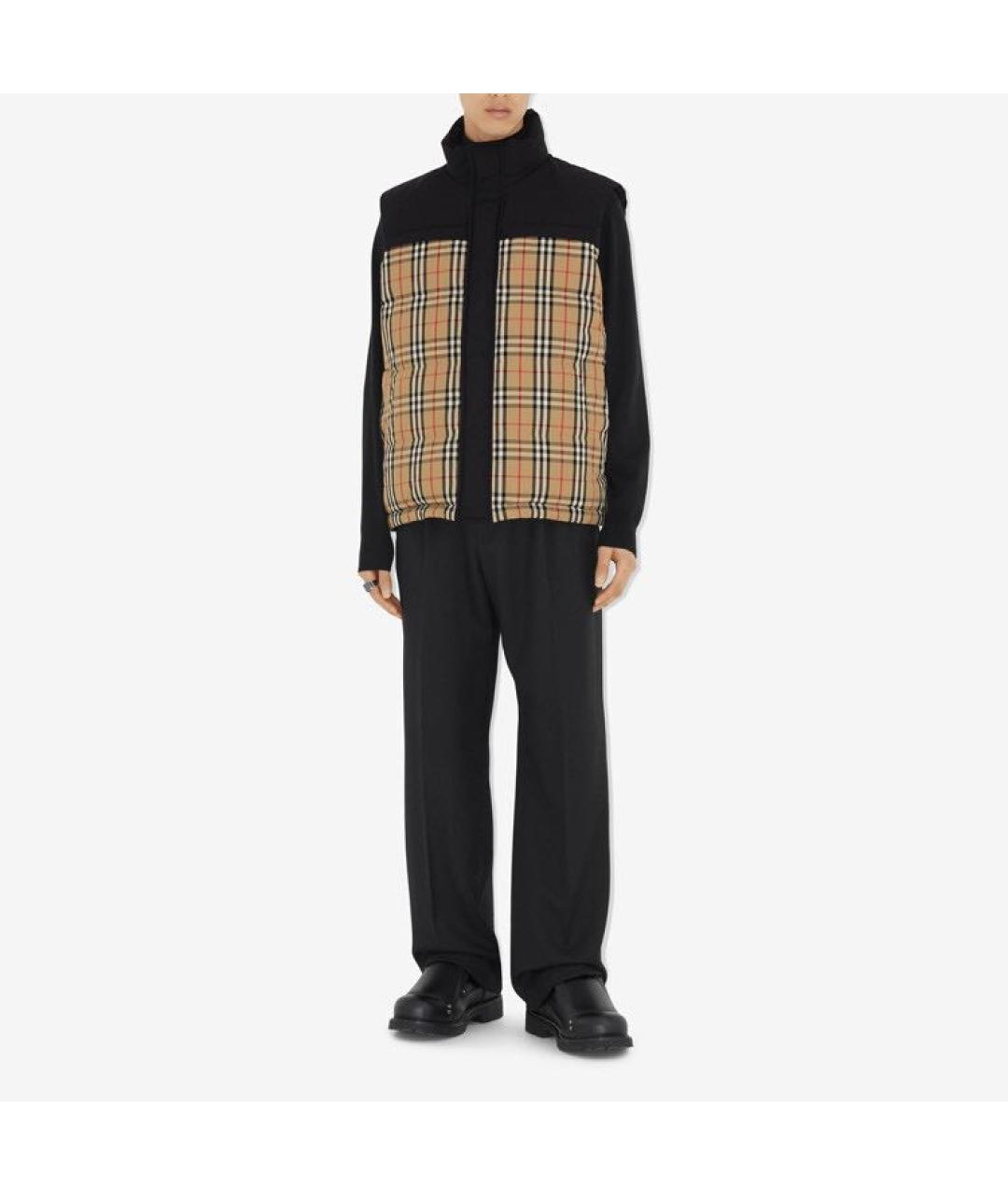 BURBERRY Черный полиэстеровый жилет, фото 3