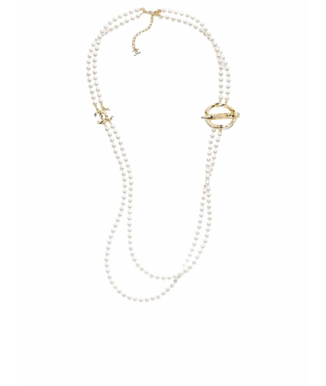 CHANEL Белое жемчужное колье, фото 1