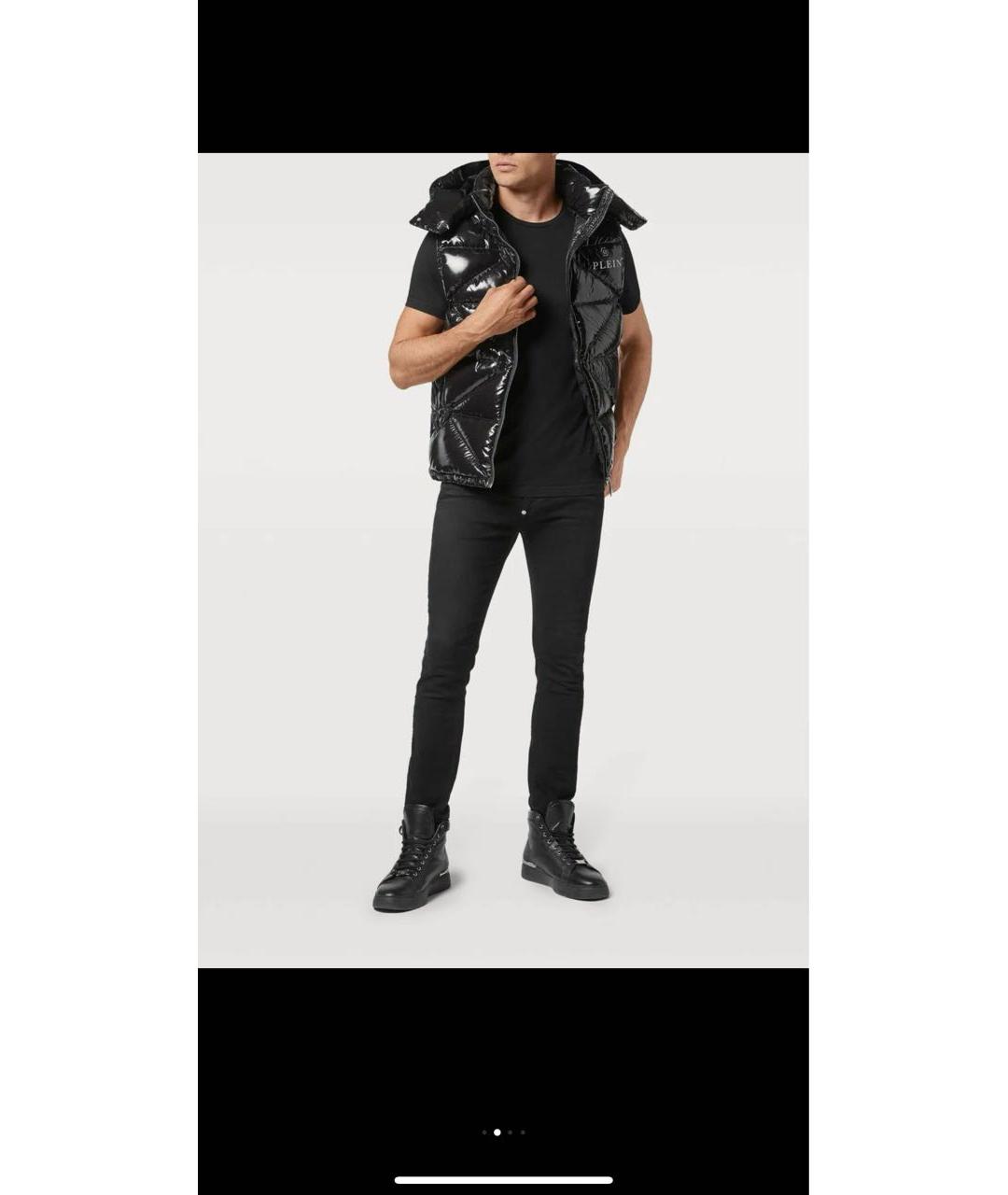 PHILIPP PLEIN Черный полиэстеровый жилет, фото 4