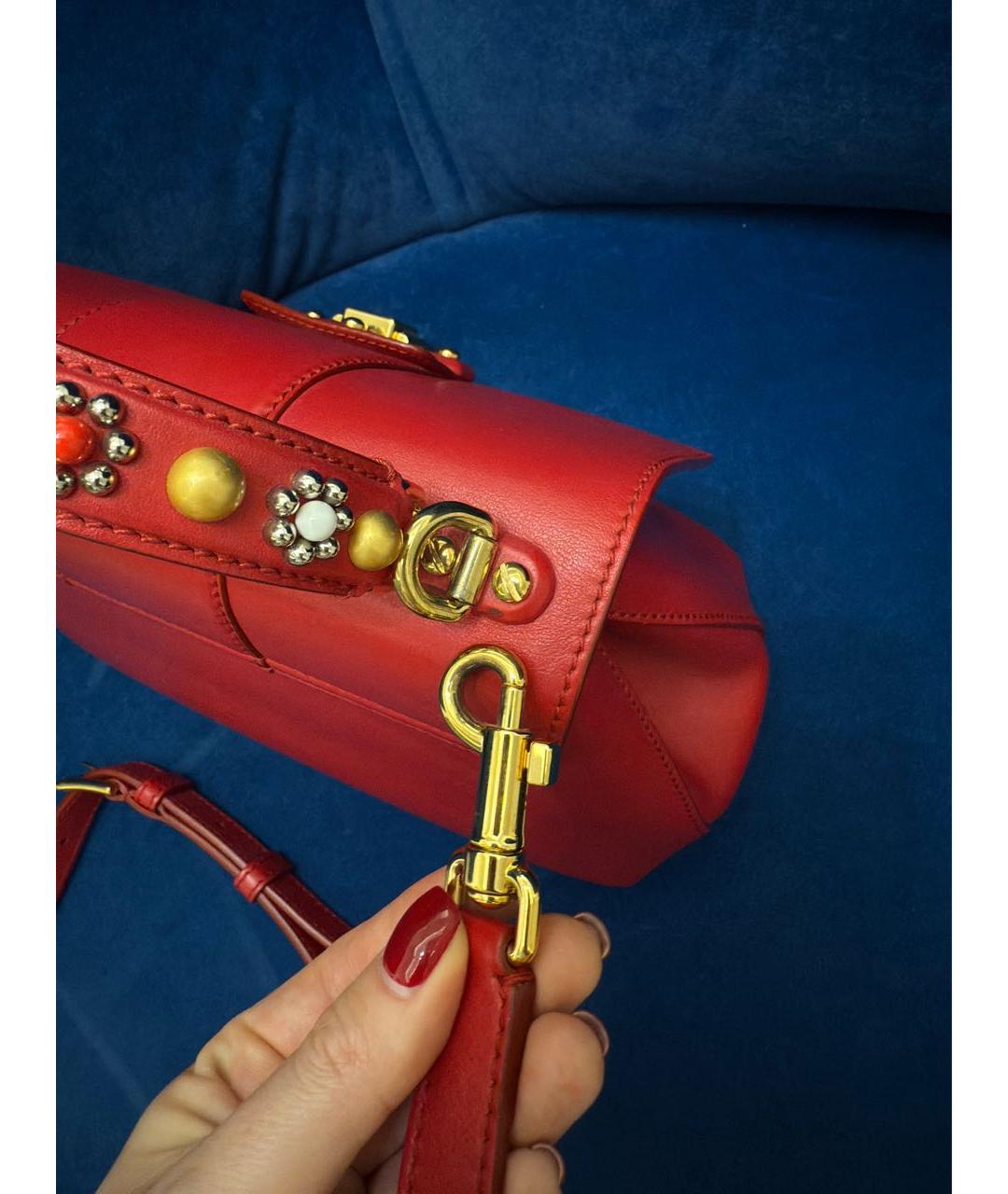 DOLCE&GABBANA Красная кожаная сумка через плечо, фото 6