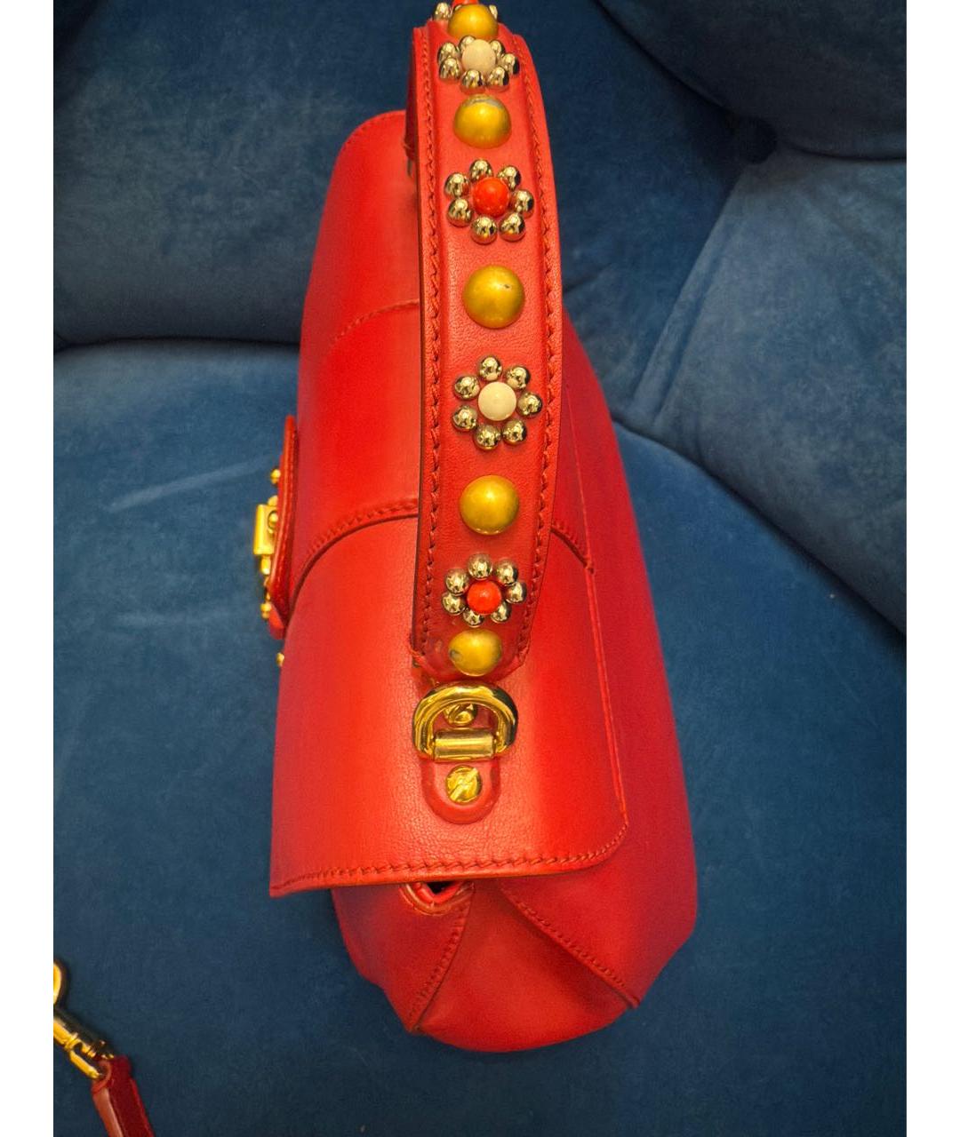 DOLCE&GABBANA Красная кожаная сумка через плечо, фото 4