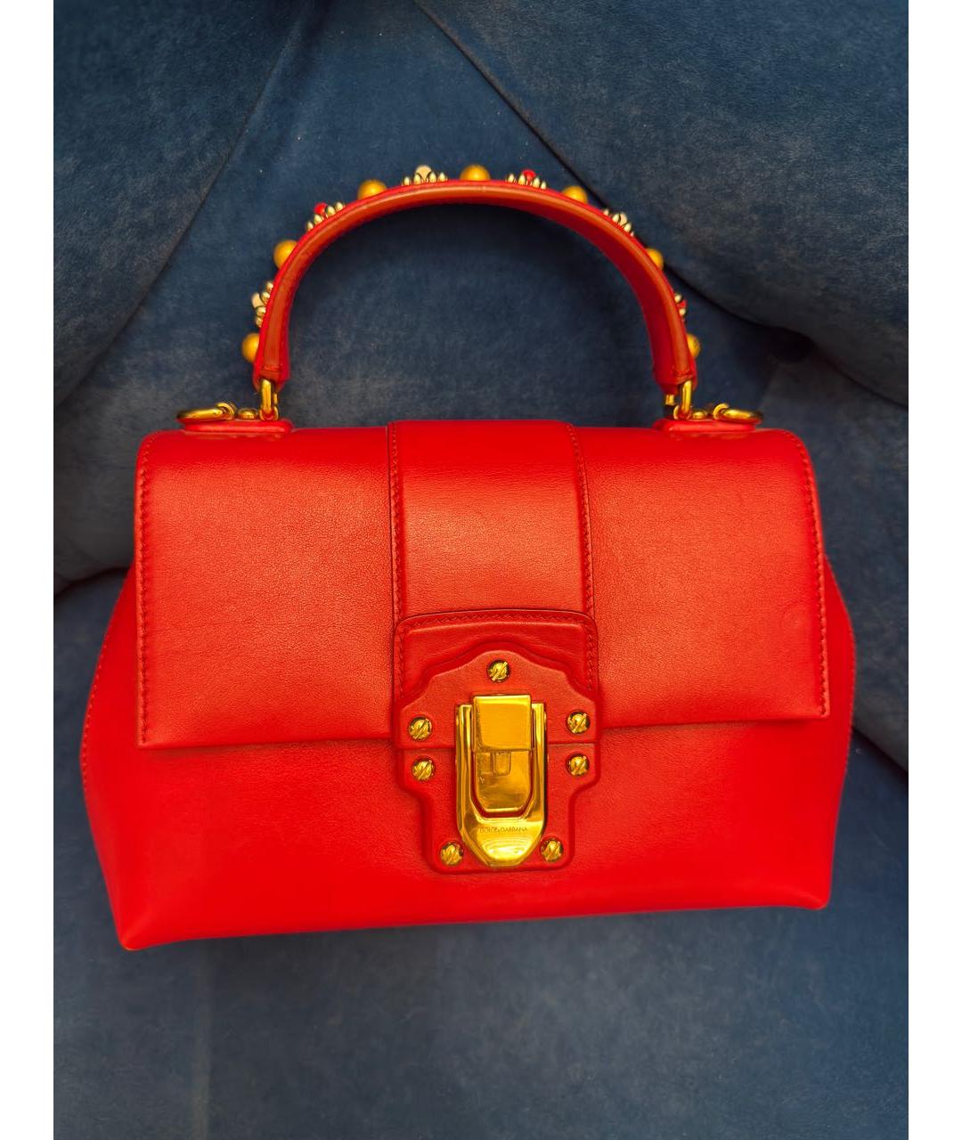 DOLCE&GABBANA Красная кожаная сумка через плечо, фото 8