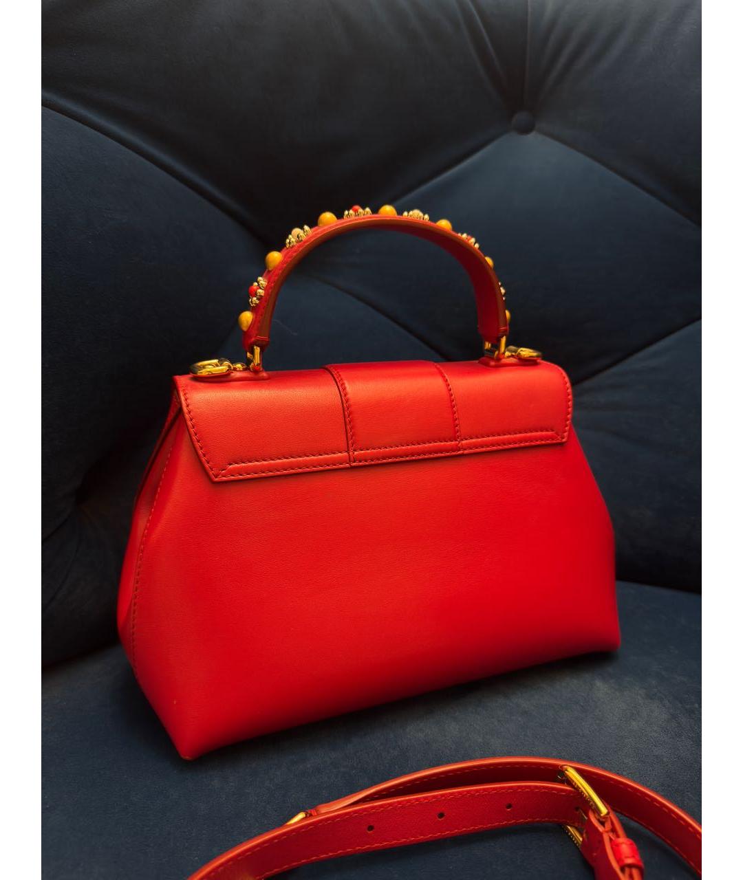 DOLCE&GABBANA Красная кожаная сумка через плечо, фото 2