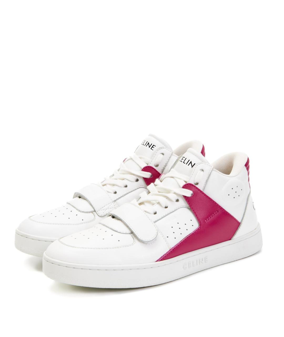 CELINE Белые кожаные кроссовки, фото 2