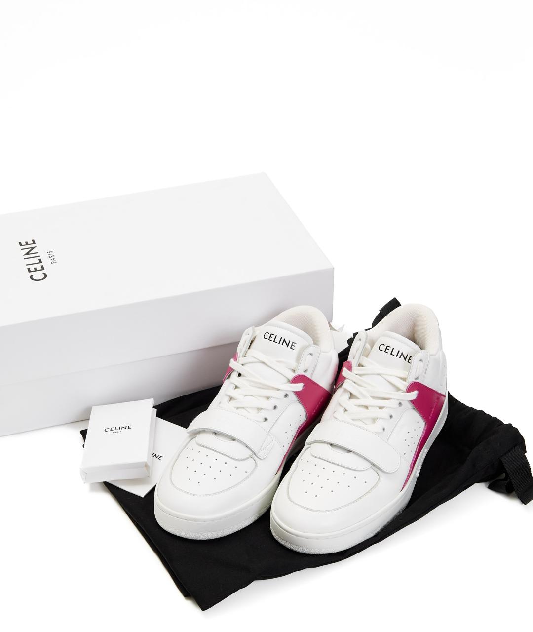 CELINE Белые кожаные кроссовки, фото 5