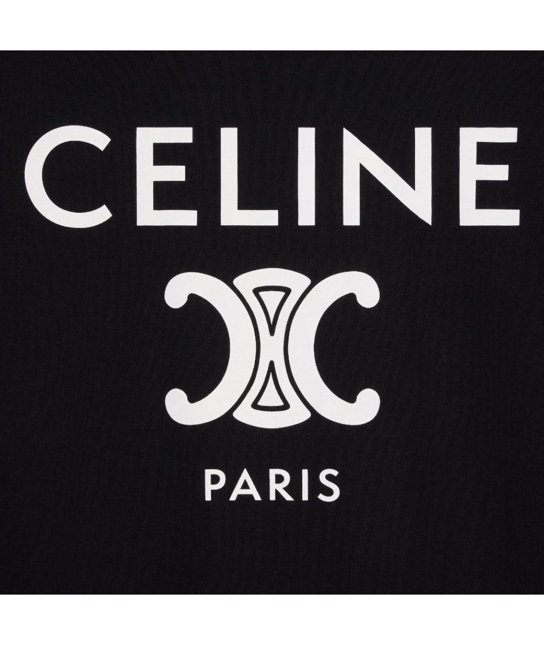 CELINE Черная футболка, фото 4