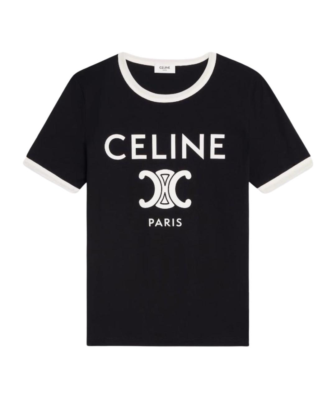 CELINE Черная футболка, фото 1