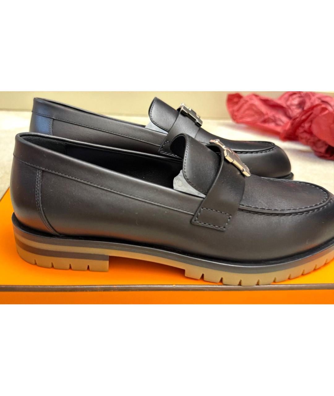 HERMES Черные лоферы, фото 5