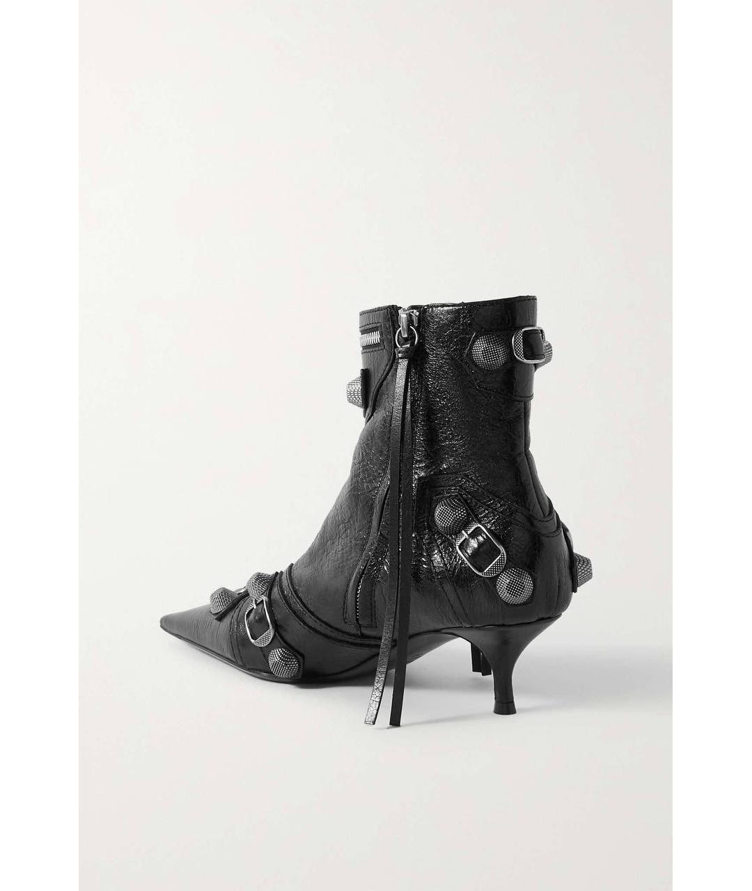 BALENCIAGA Черные кожаные ботильоны, фото 4