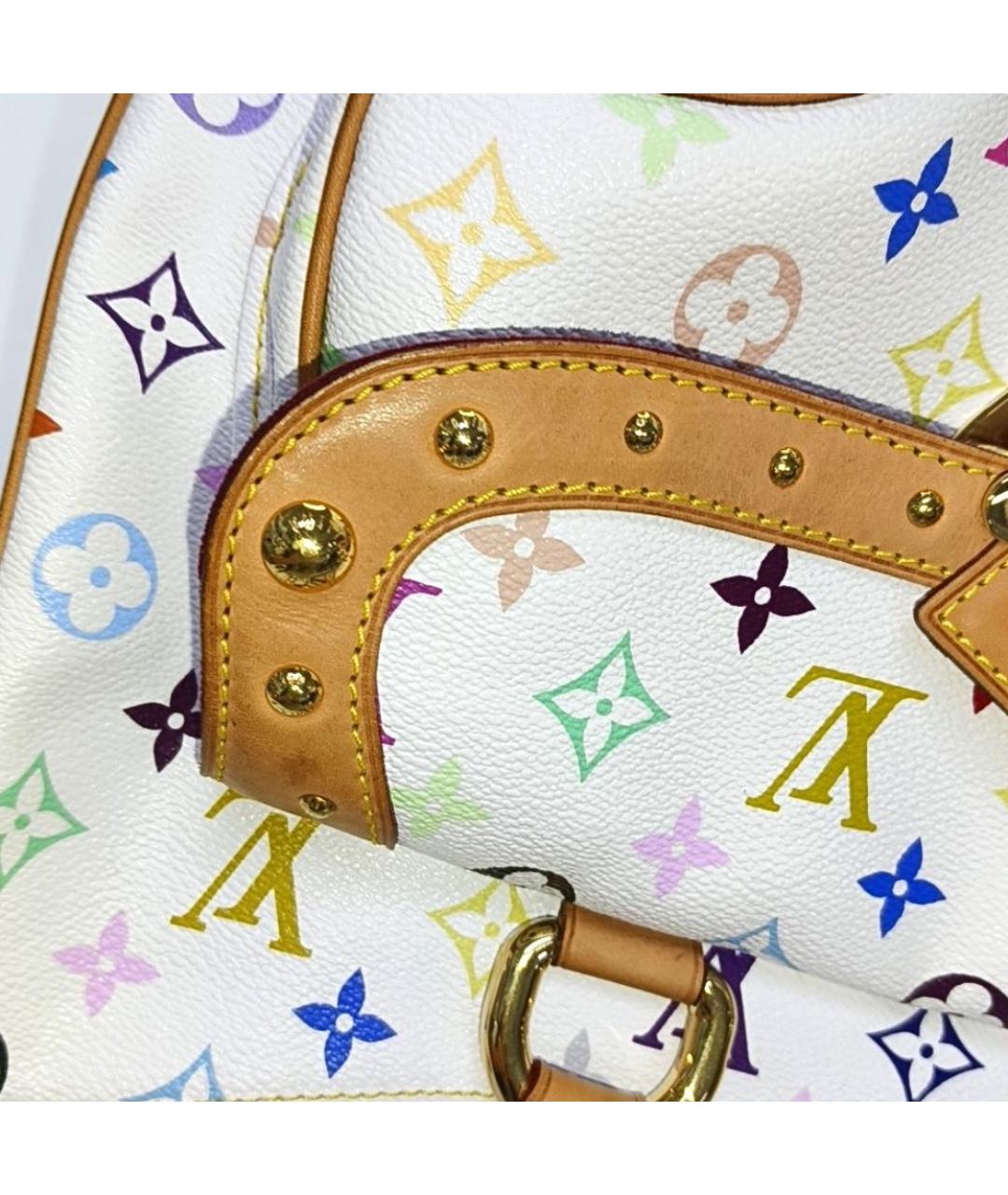 LOUIS VUITTON Белая кожаная сумка через плечо, фото 6