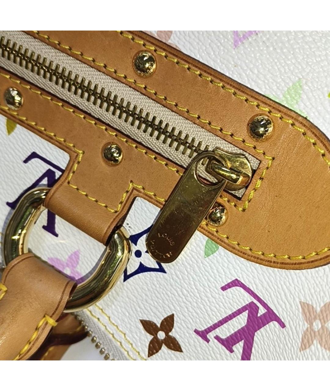 LOUIS VUITTON Белая кожаная сумка через плечо, фото 7