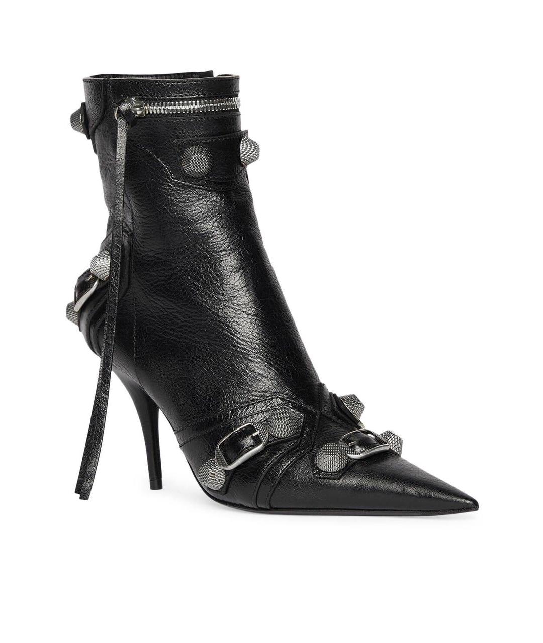 BALENCIAGA Черные кожаные ботильоны, фото 3