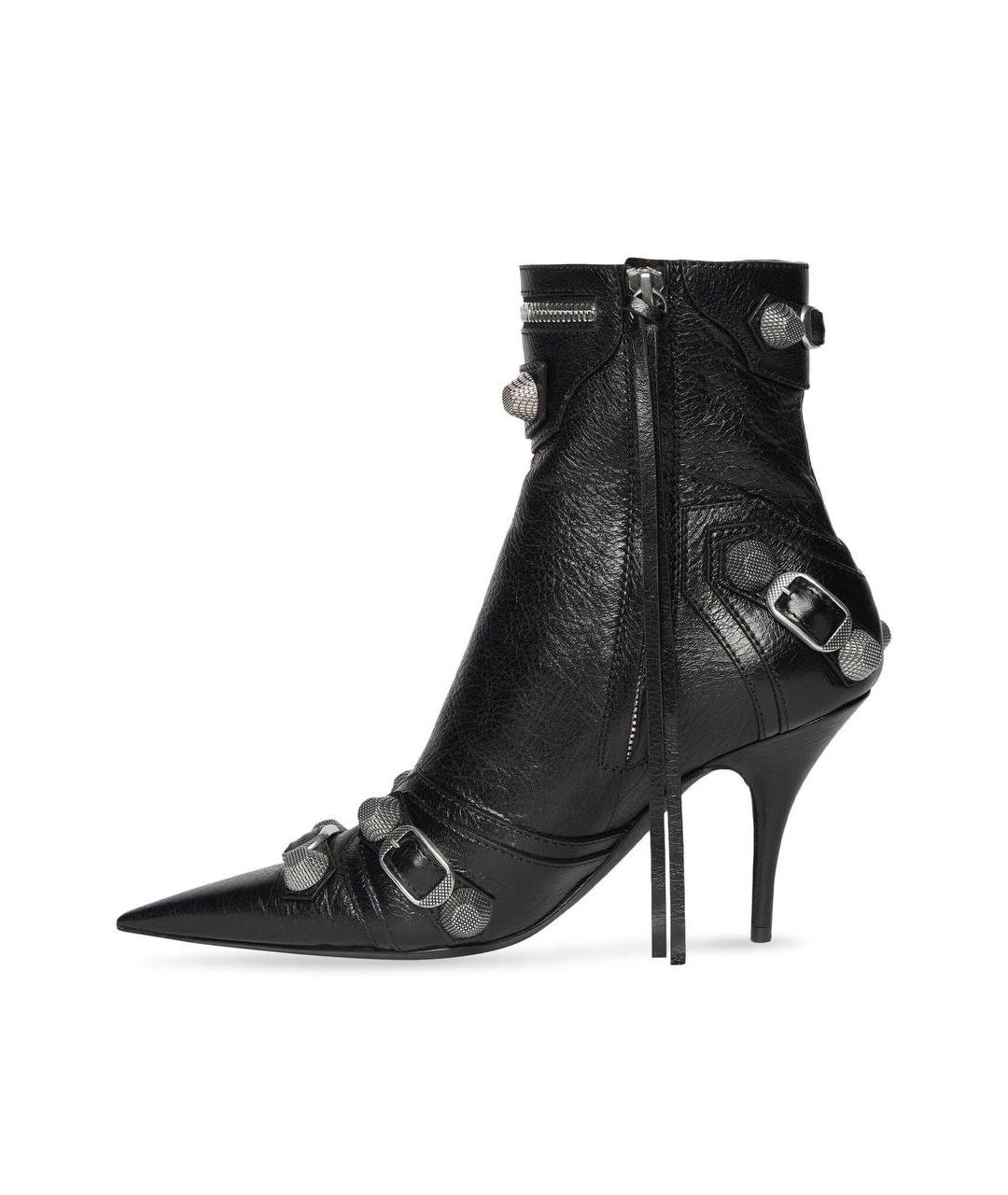 BALENCIAGA Черные кожаные ботильоны, фото 2