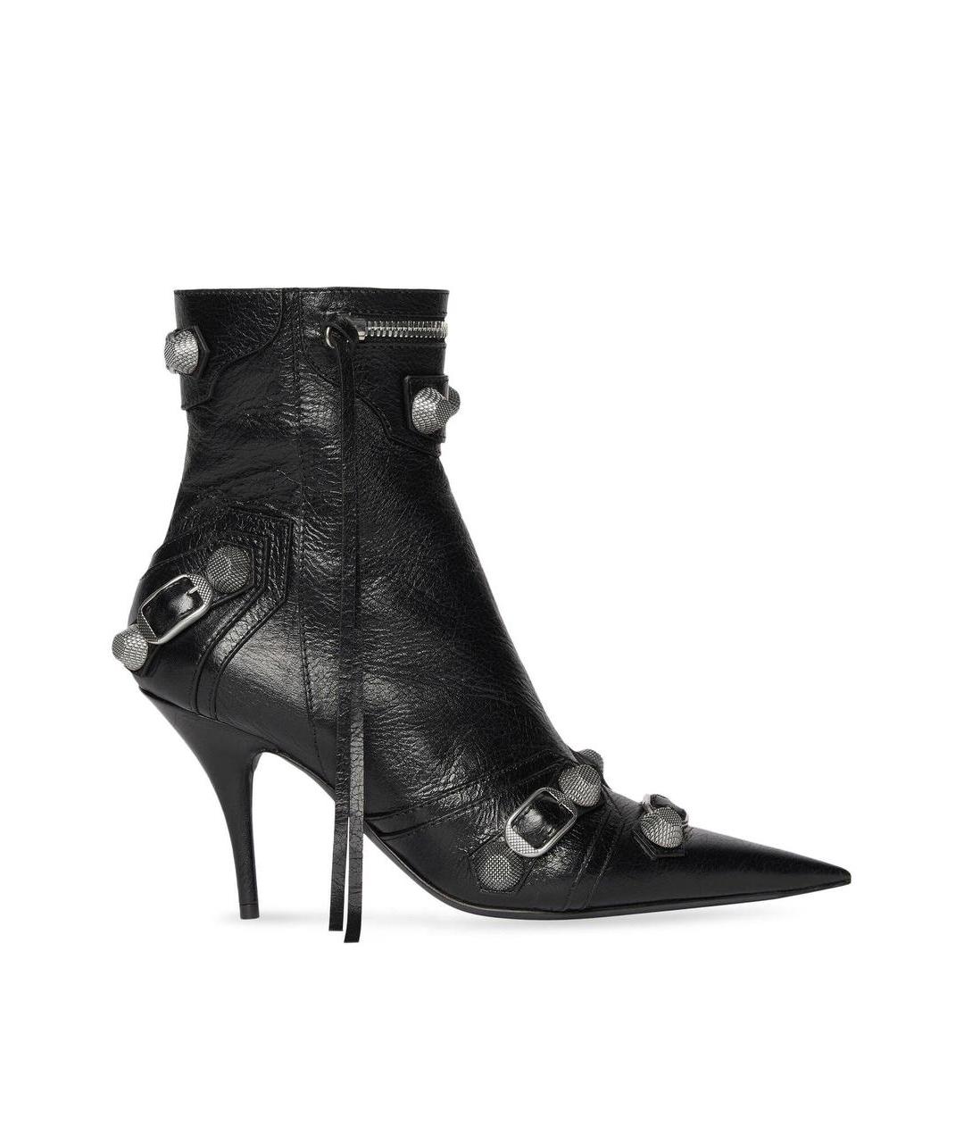 BALENCIAGA Черные кожаные ботильоны, фото 1