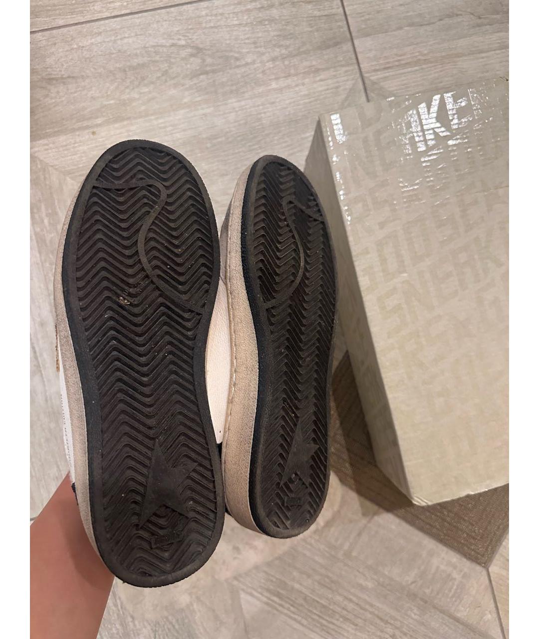 GOLDEN GOOSE DELUXE BRAND Бежевые кожаные кеды, фото 5