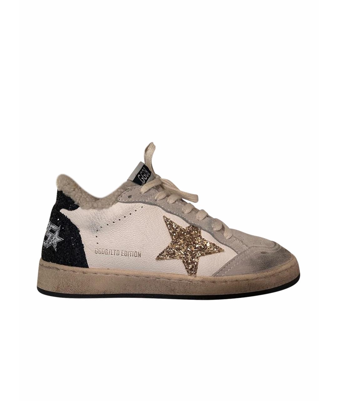GOLDEN GOOSE DELUXE BRAND Бежевые кожаные кеды, фото 1