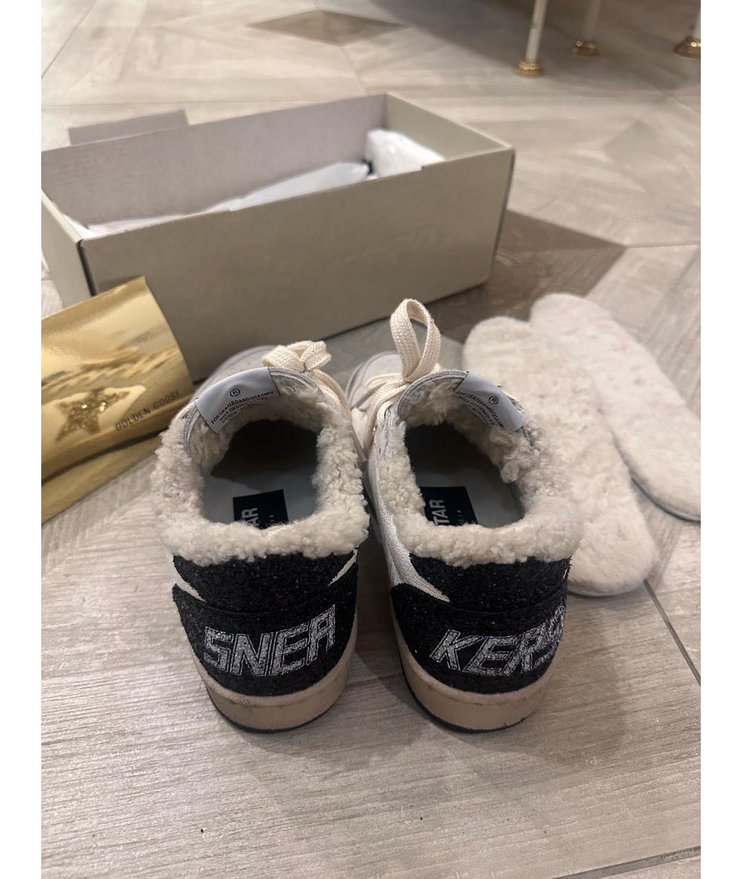 GOLDEN GOOSE DELUXE BRAND Бежевые кожаные кеды, фото 4