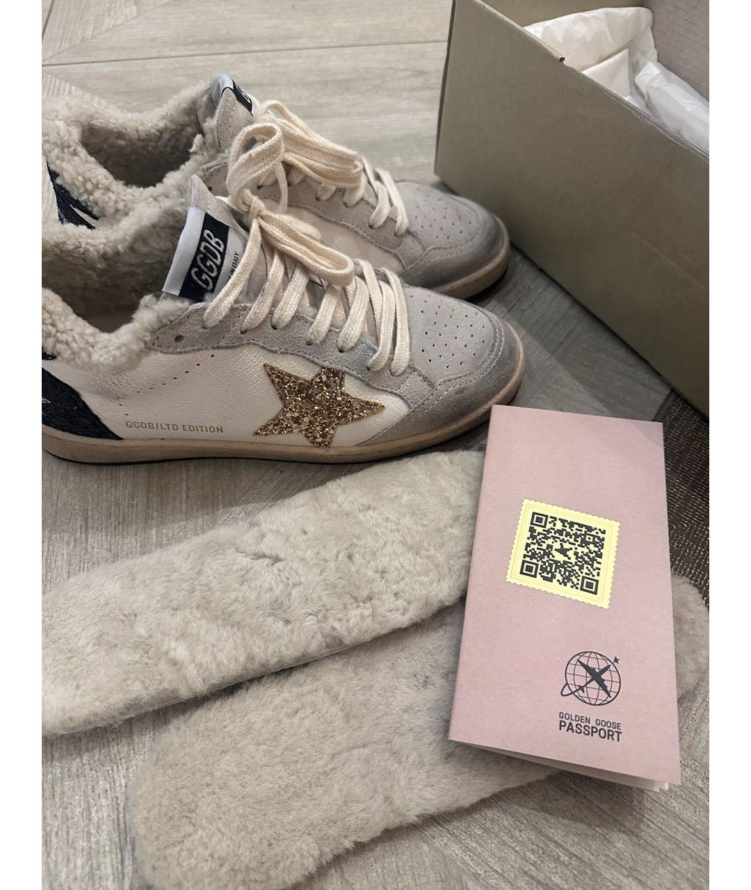 GOLDEN GOOSE DELUXE BRAND Бежевые кожаные кеды, фото 3
