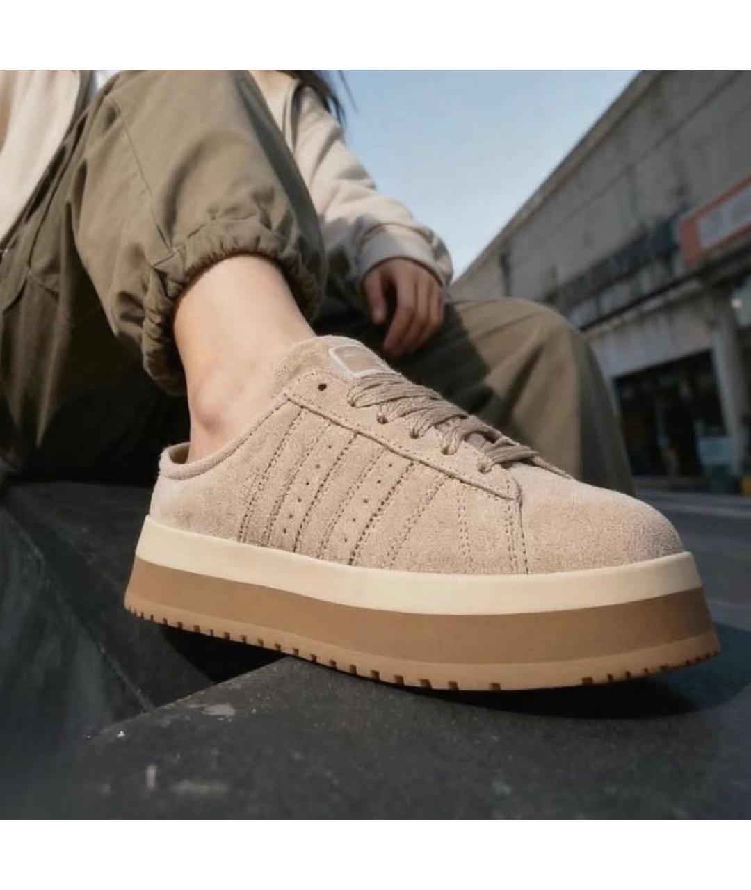 ADIDAS Бежевые замшевые мюли, фото 6
