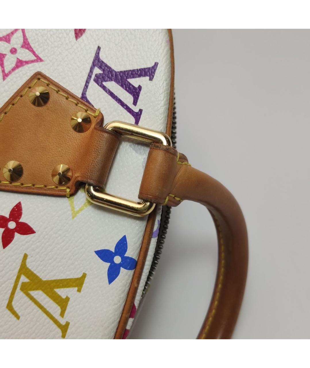 LOUIS VUITTON Белая кожаная сумка через плечо, фото 6