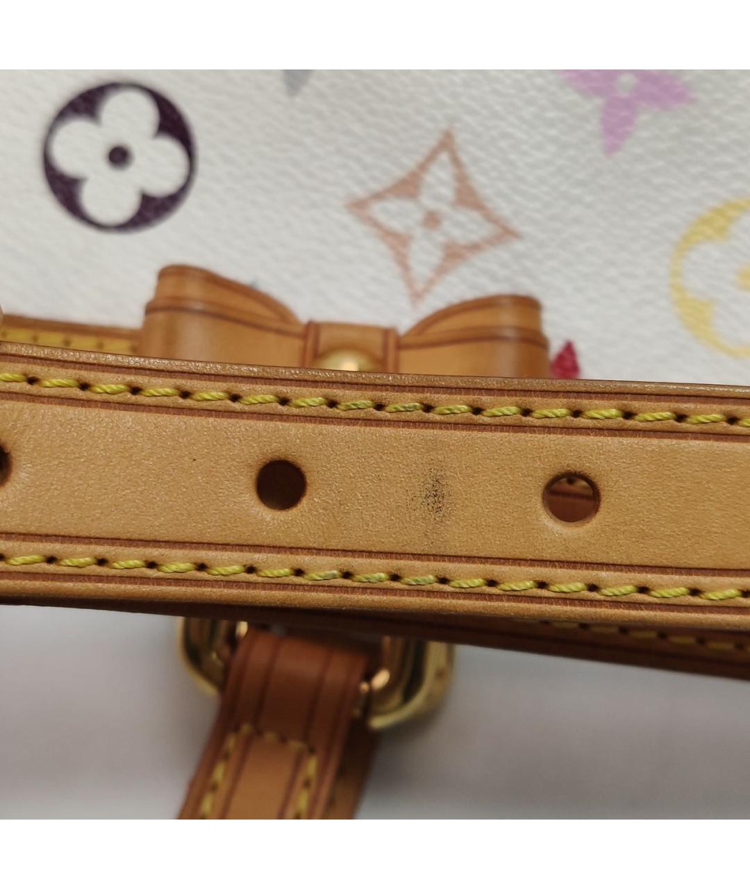 LOUIS VUITTON Белая кожаная сумка через плечо, фото 4
