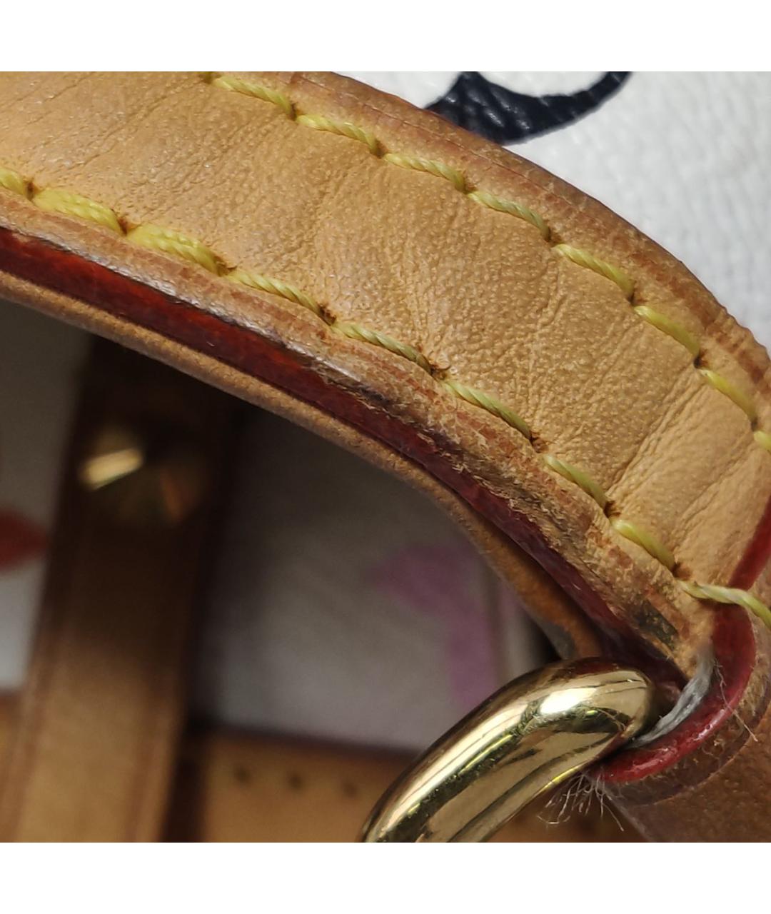 LOUIS VUITTON Белая кожаная сумка через плечо, фото 5