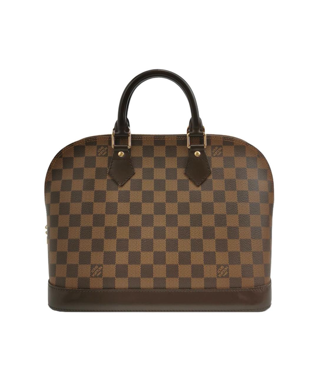 LOUIS VUITTON Коричневая кожаная сумка с короткими ручками, фото 1
