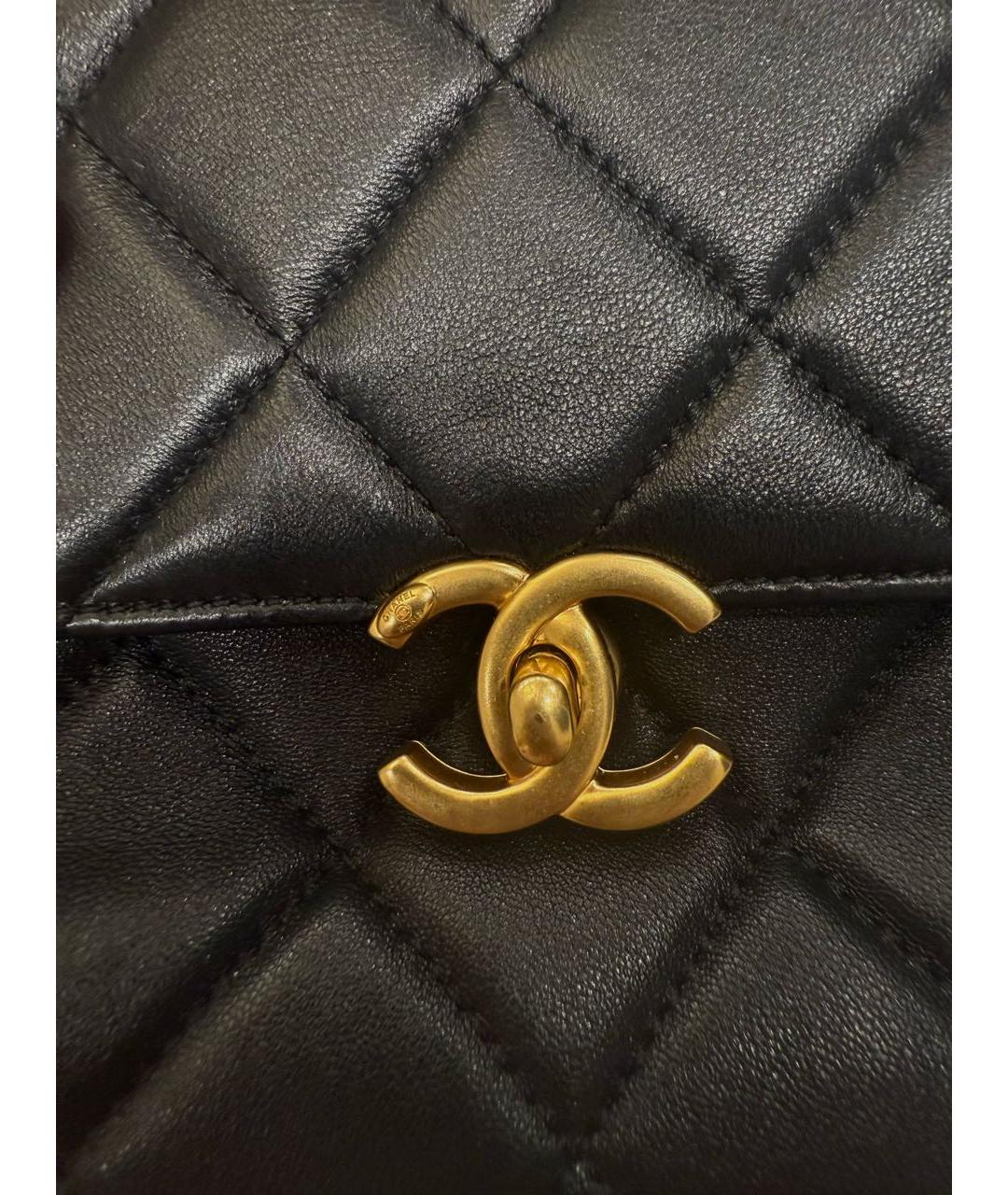 CHANEL Черная кожаная сумка через плечо, фото 2