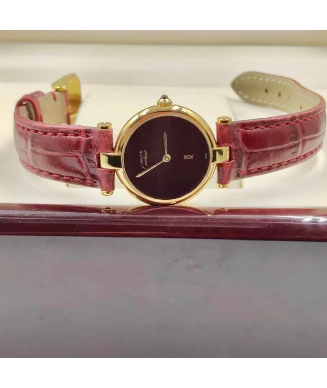 CARTIER Бордовые часы, фото 5