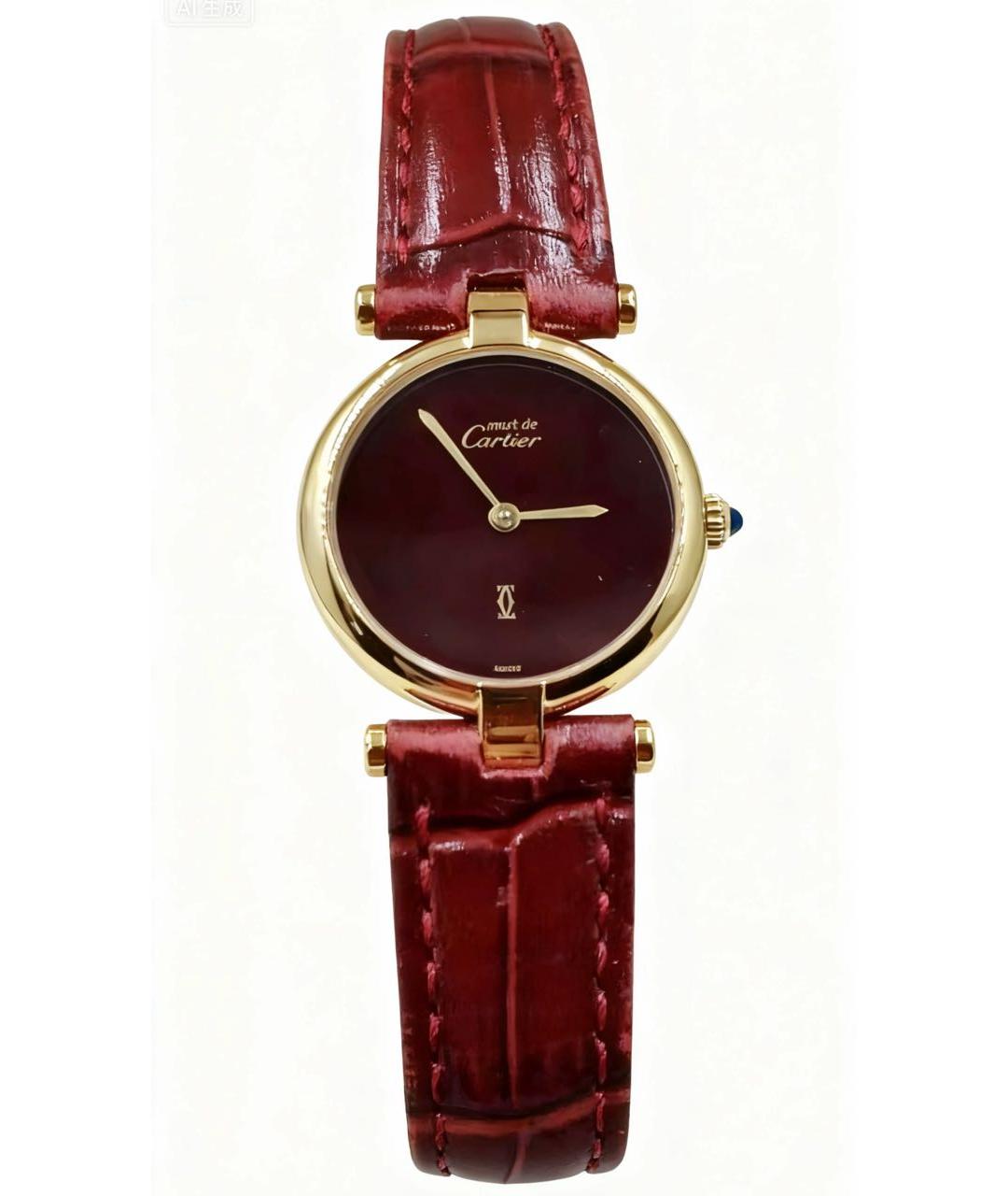 CARTIER Бордовые часы, фото 1