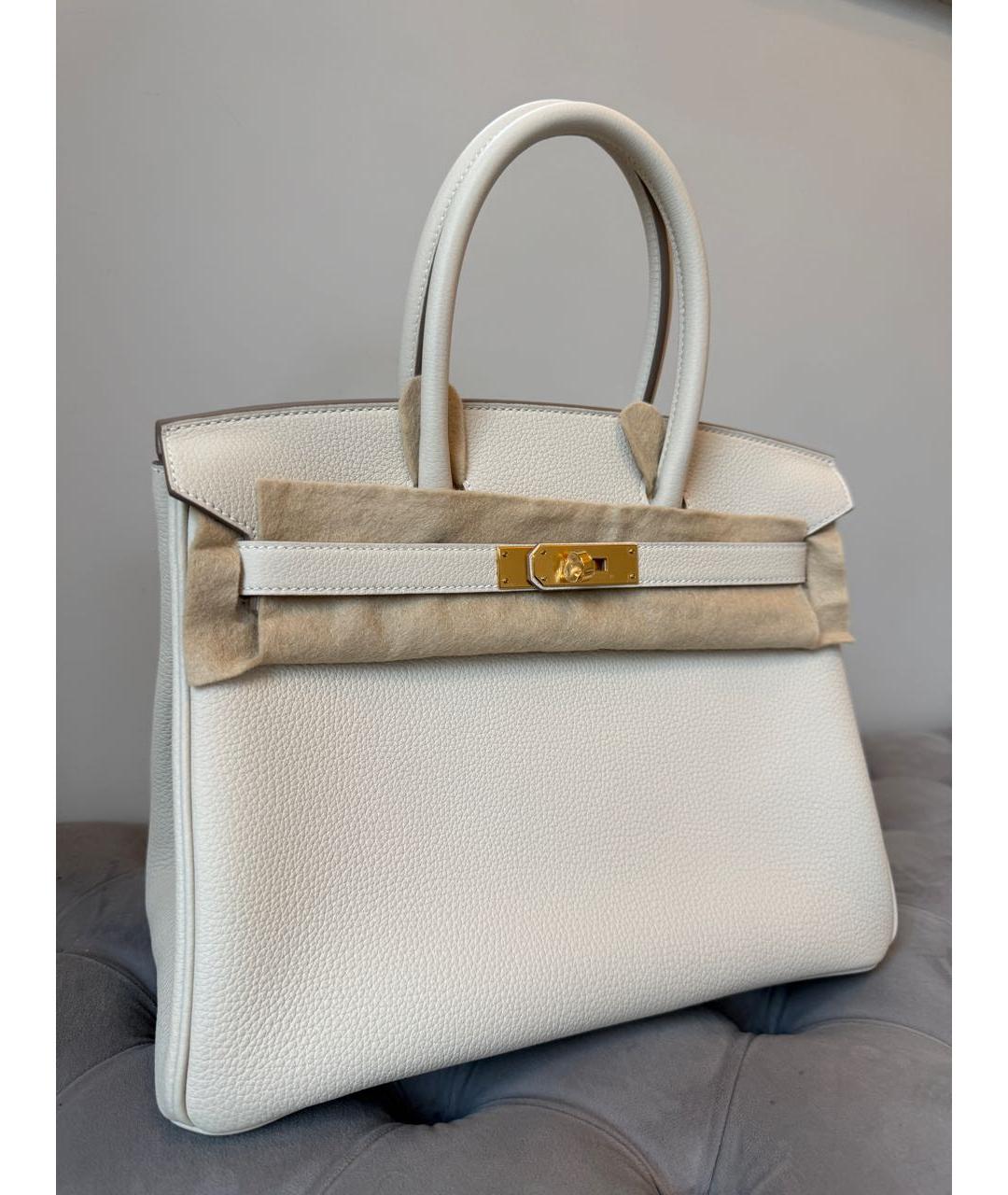 HERMES Бежевая кожаная сумка тоут, фото 3