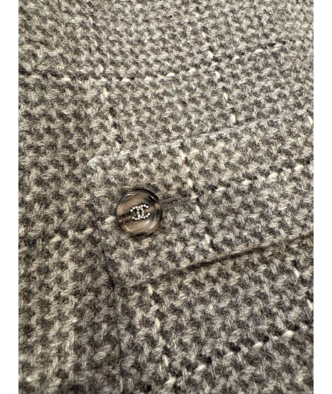 CHANEL Серое шерстяное пальто, фото 6