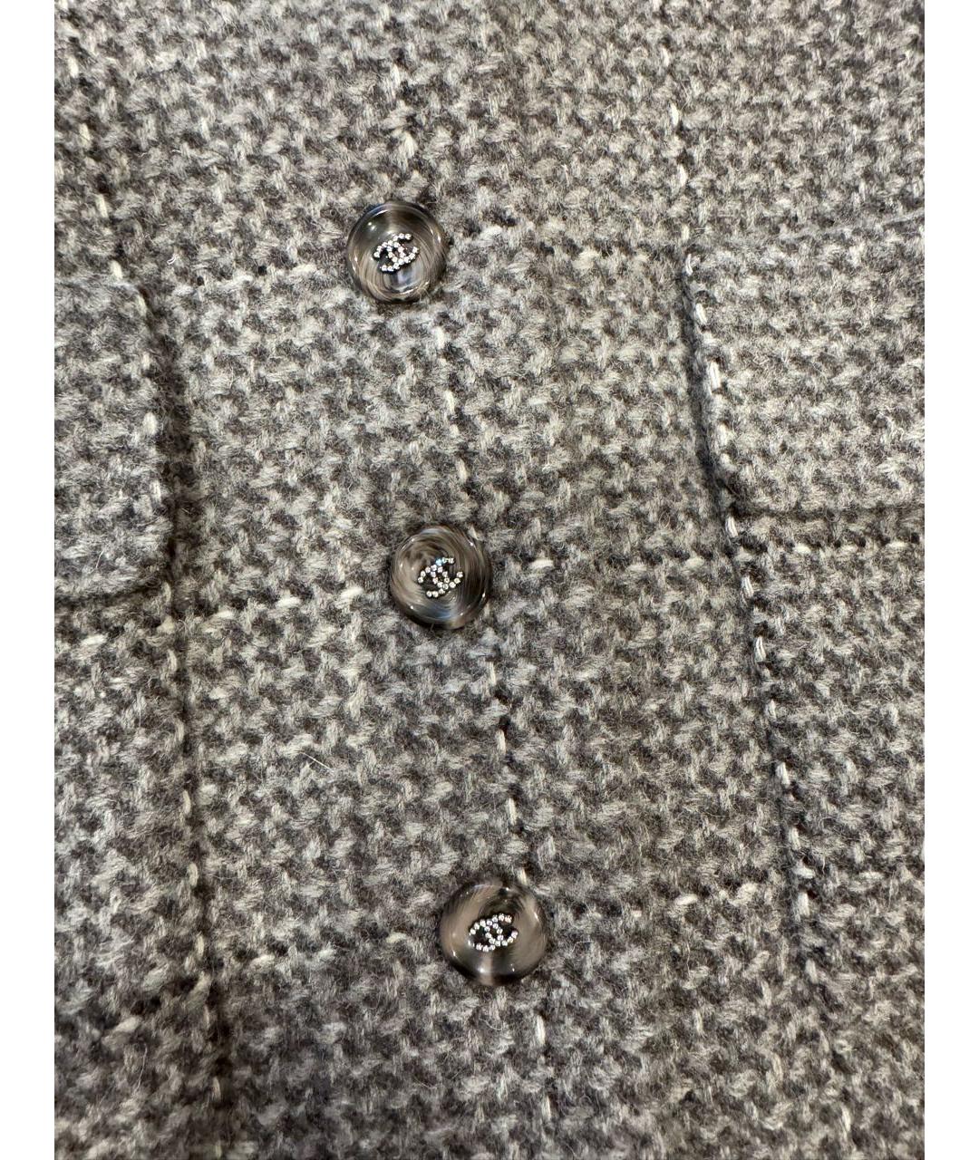 CHANEL Серое шерстяное пальто, фото 4