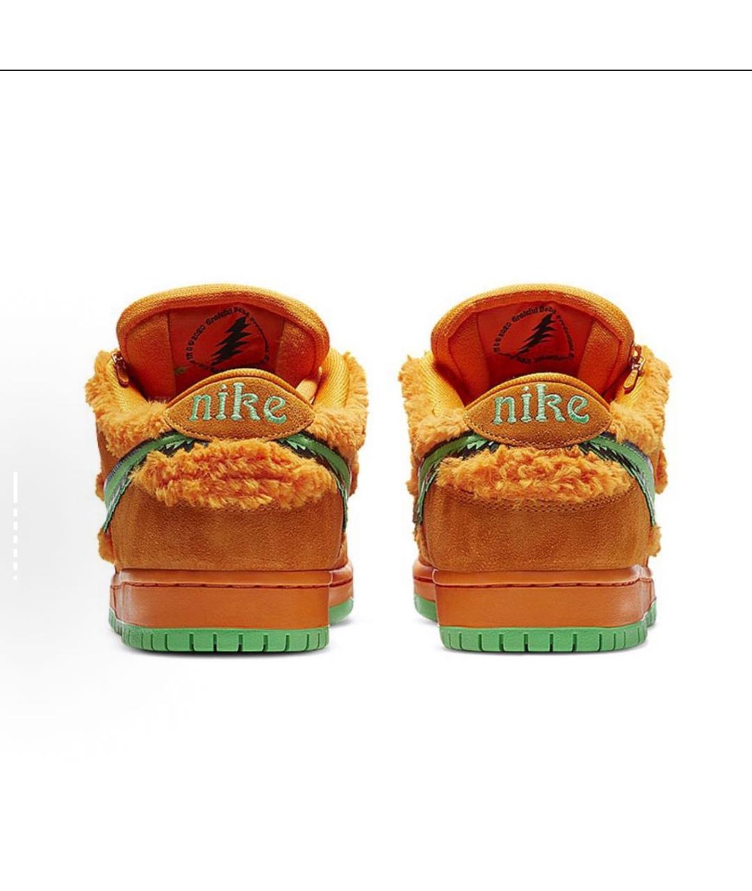 NIKE Оранжевое кожаные кроссовки, фото 4