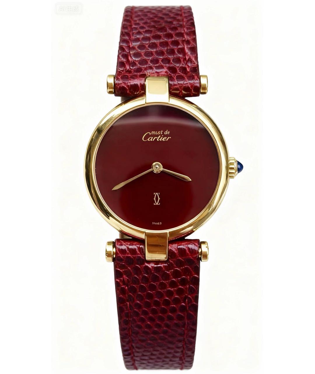 CARTIER Красные часы, фото 8
