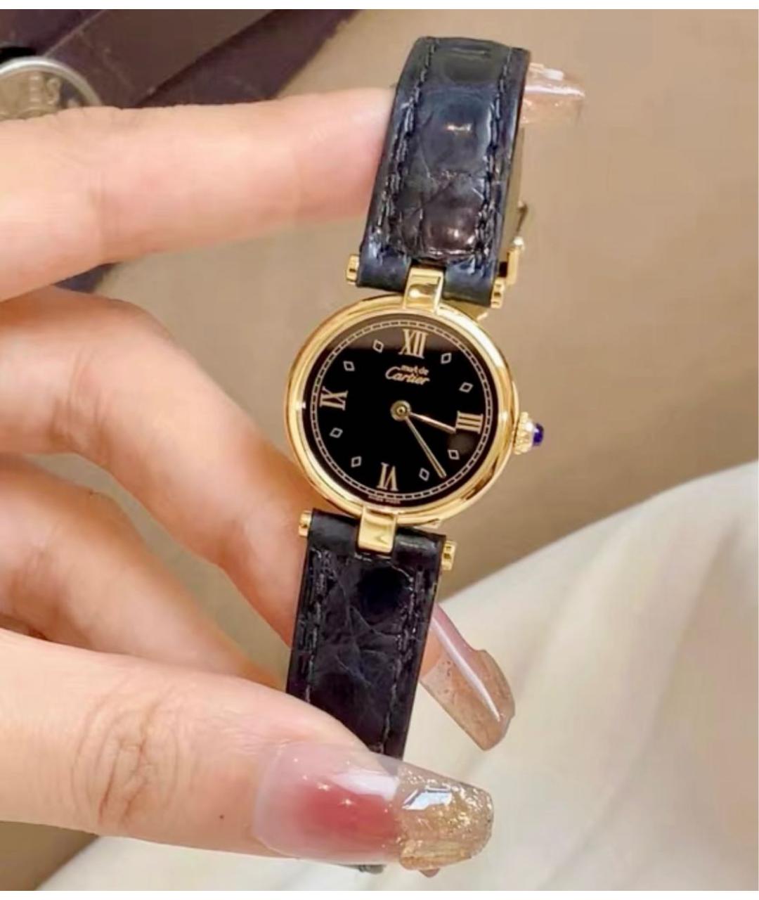 CARTIER Черные часы, фото 2