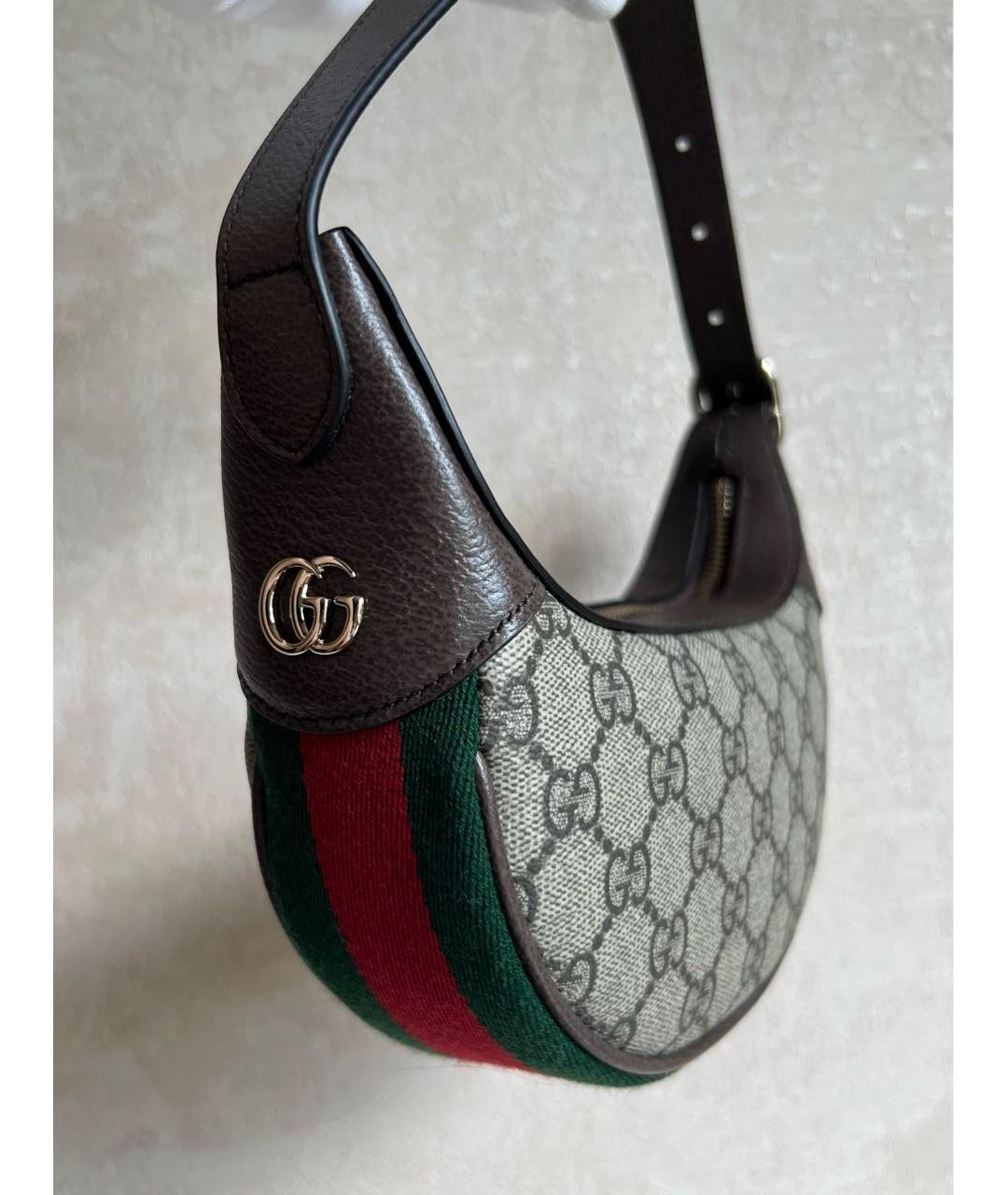 GUCCI Коричневая кожаная сумка с короткими ручками, фото 3