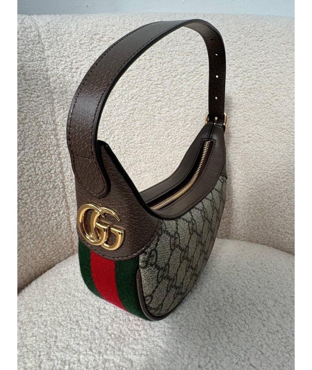 GUCCI Коричневая кожаная сумка с короткими ручками, фото 4