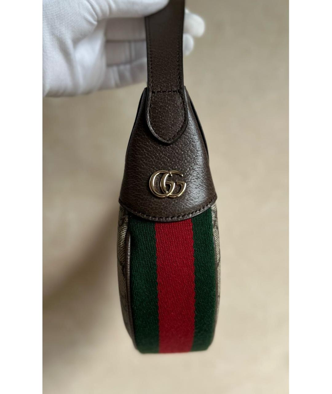 GUCCI Коричневая кожаная сумка с короткими ручками, фото 7