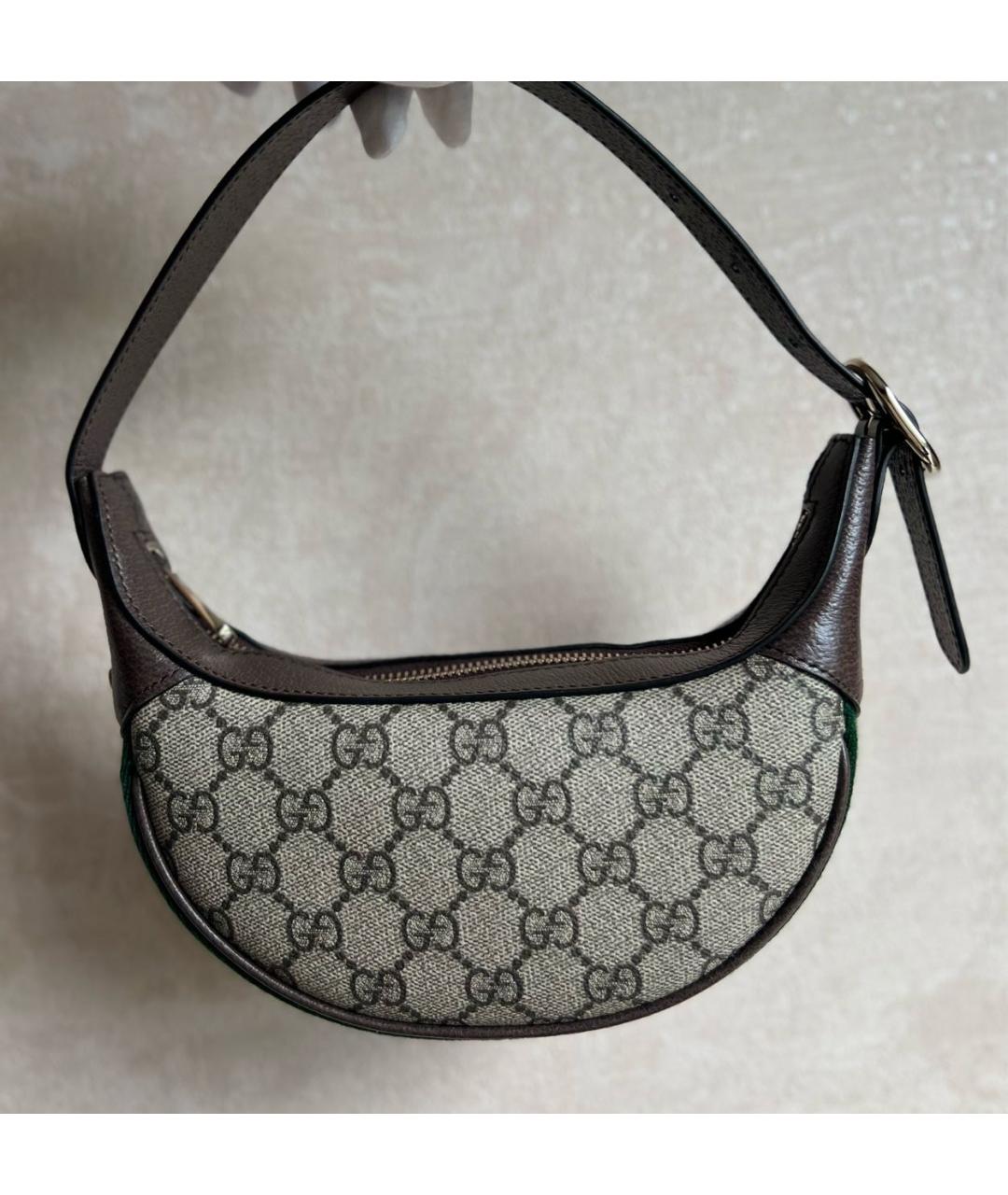 GUCCI Коричневая кожаная сумка с короткими ручками, фото 4