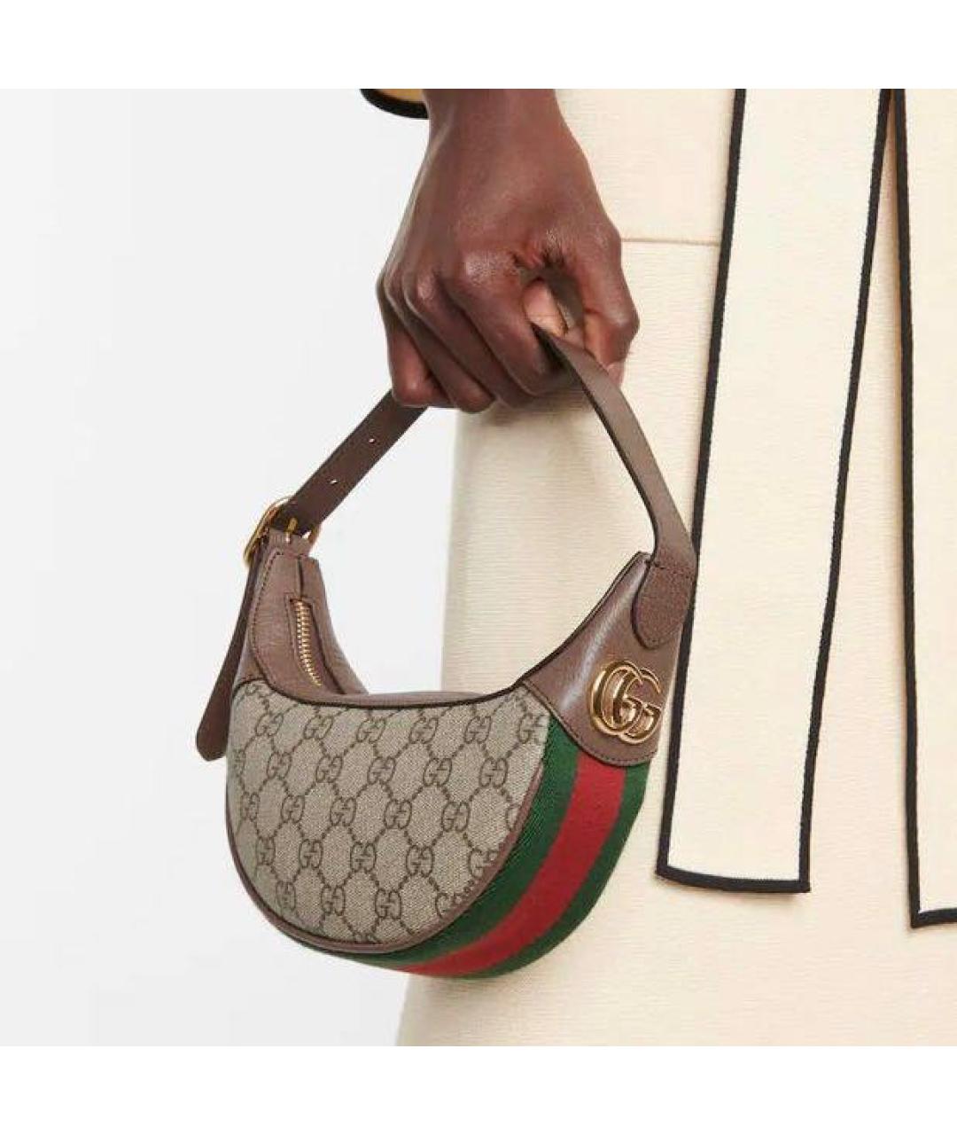 GUCCI Коричневая кожаная сумка с короткими ручками, фото 4