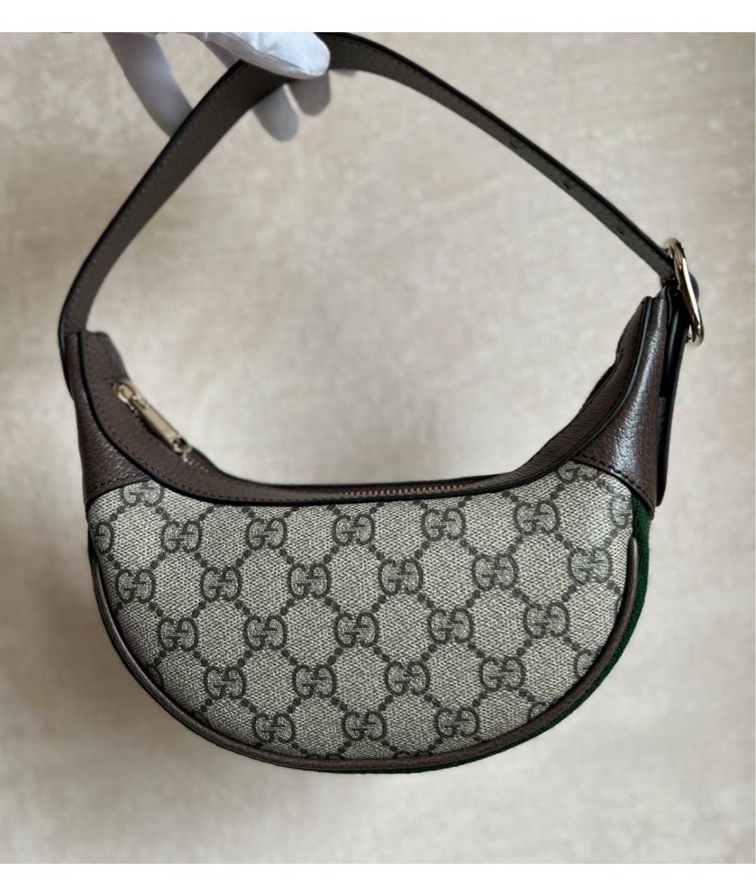 GUCCI Коричневая кожаная сумка с короткими ручками, фото 4