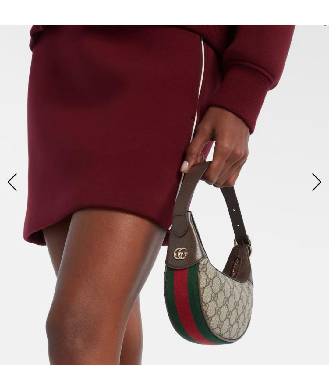 GUCCI Коричневая кожаная сумка с короткими ручками, фото 6