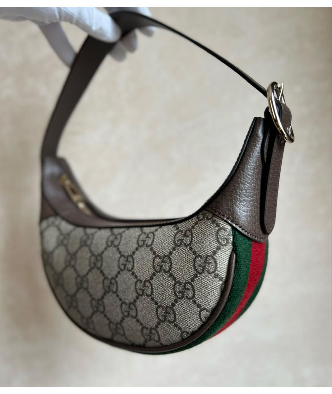GUCCI Коричневая кожаная сумка с короткими ручками, фото 3