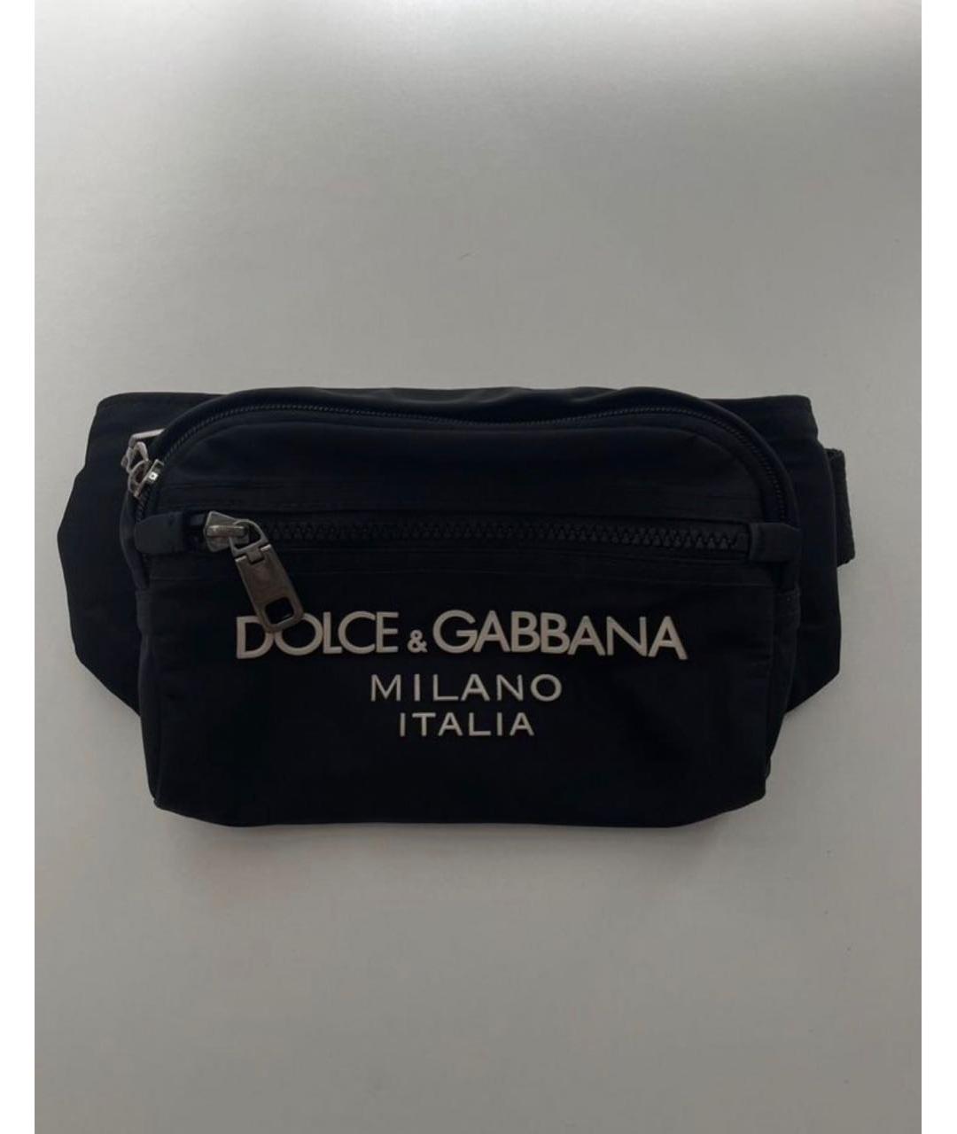 DOLCE&GABBANA Черная поясная сумка, фото 3