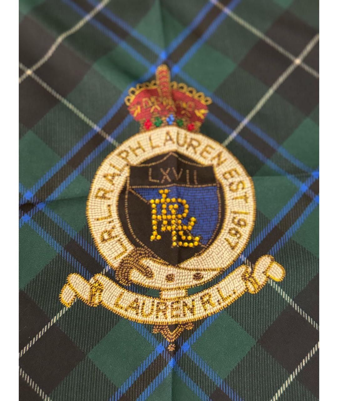 RALPH LAUREN Зеленый шелковый платок, фото 2