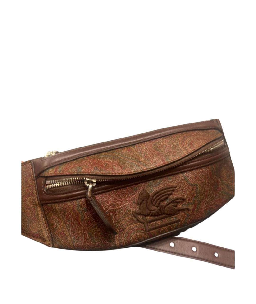 ETRO Коричневая поясная сумка из искусственной кожи, фото 6